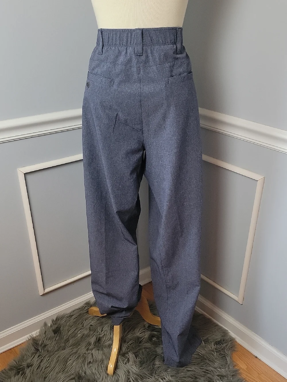 UNDER AMOUR Match Play Men's Blue Gray Loose Fit Preppy Vented‎ Golf Pants 42/36